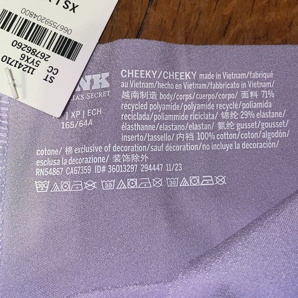 •PINK•NWT/NIB 2-PAIR OF VSP LILAC & MIDNIGHT NO-SHOW CHEEKY PANTY SIZE XS - Picture 10 of 11
